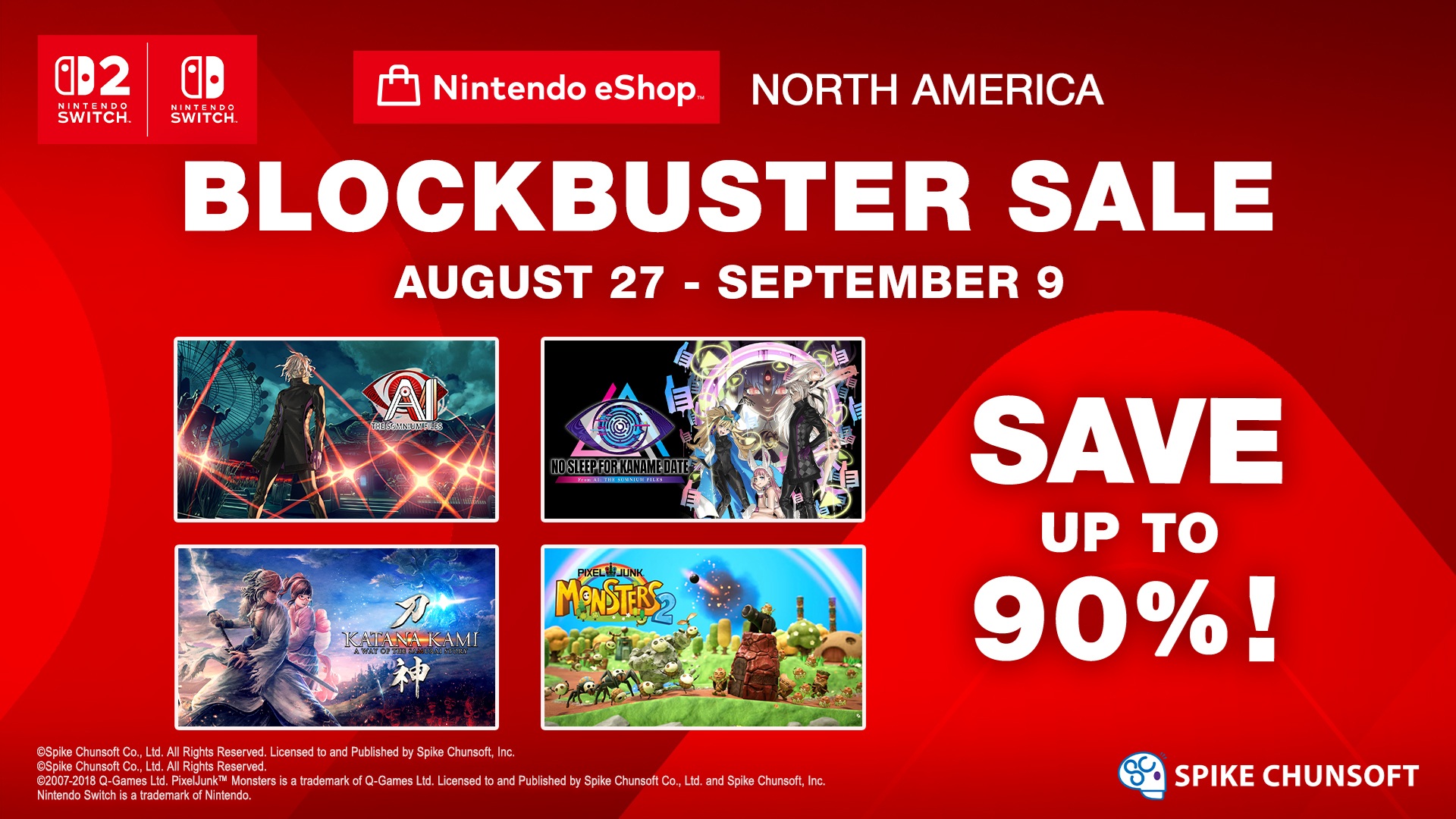 Spike Chunsoft Blockbuster Sale